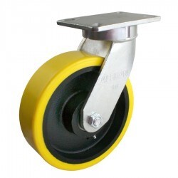 EASYROLL URETHANE/CAST IRON SWIVEL PLATE CASTOR 250MM 